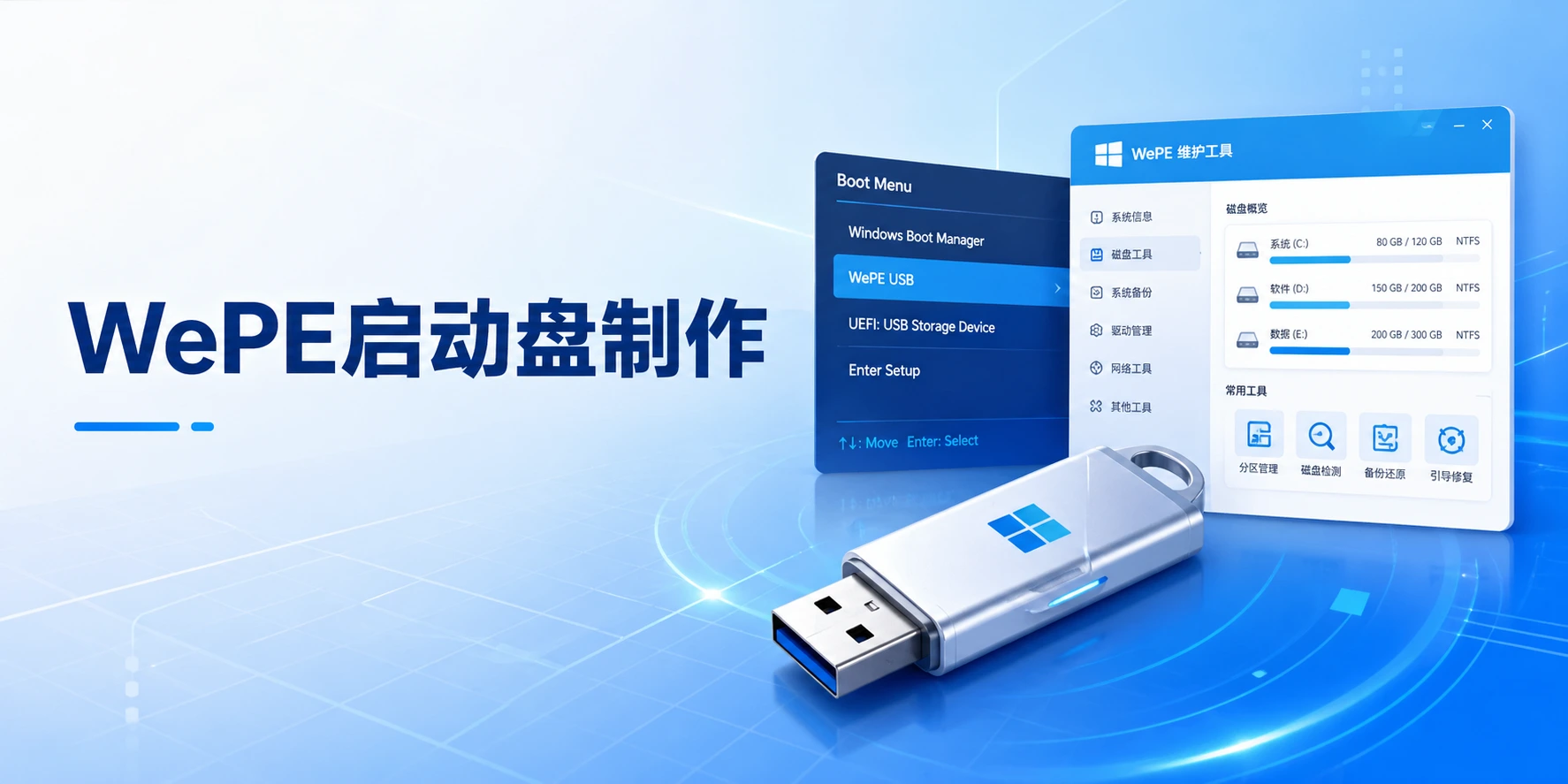 PE启动盘制作示意图